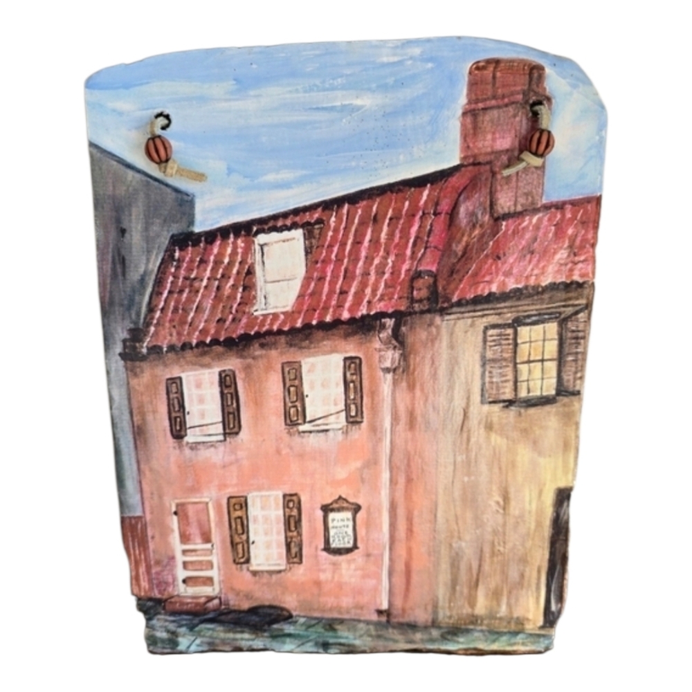 Hand Painted Roof Slate 100 - 200 Years Old Pre-Revolutionary Pink House Chas SC